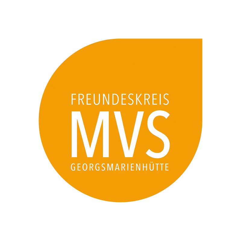 Orange-weißes Logo mit dem Text "FREUNDESKREIS MVS GEORGSMARIENHÜTTE".